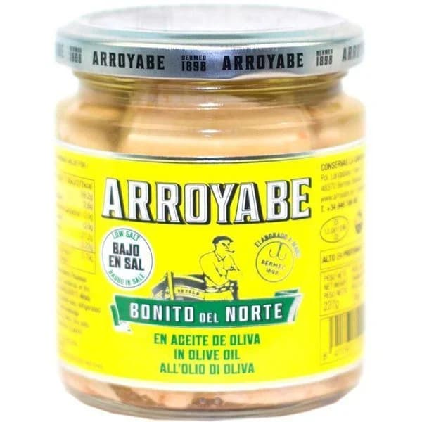 Bonito del norte en a. de oliva bajo sal ARROYABE, frasco 227 g - 1 ud - Imagen del producto en Findit