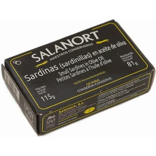 Sardinilla en aceite de oliva SALANORT, lata 115 g - 1 ud - Imagen del producto en Findit