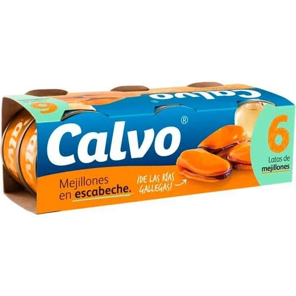 Mejillón en escabeche CALVO, pack 6x80 g - 1 ud - Imagen del producto en Findit