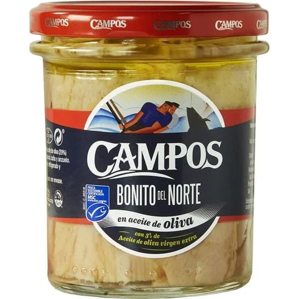 Bonito del norte en aceite de oliva MSC CAMPOS, frasco 315 g - 1 ud - Imagen del producto en Findit
