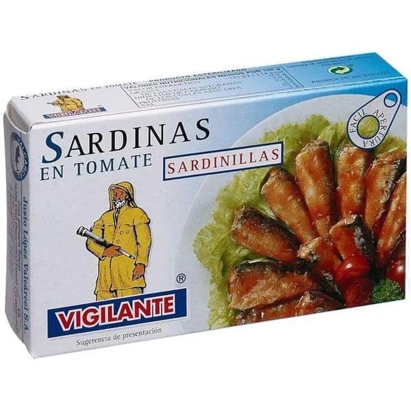 Sardina sardinilla en tomate VIGILANTE, lata 90 g - 1 ud - Imagen del producto en Findit
