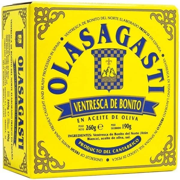 Ventresca de bonito en aceite de oliva OLASAGASTI, lata 260 g - 1 ud - Imagen del producto en Findit
