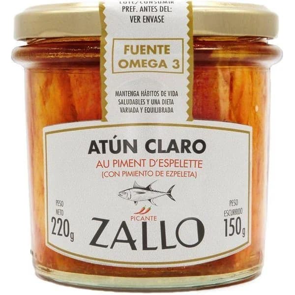 Atún claro en aceite de girasol Ezpeleta ZALLO, frasco 220 g - 1 ud - Imagen del producto en Findit