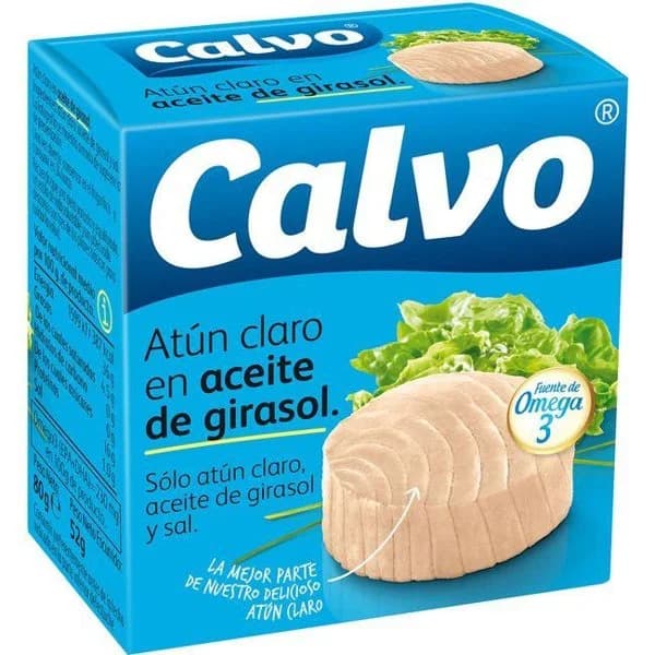 Atún claro en aceite de girasol CALVO, lata 80 g - 1 ud - Imagen del producto en Findit