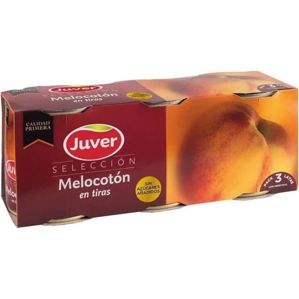 Melocotón en tiras JUVER, pack 3x225 g - 1 ud - Imagen del producto en Findit