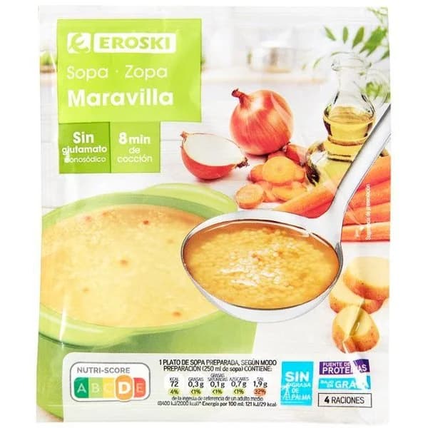 Sopa maravilla EROSKI, sobre 90 g - 1 ud - Imagen del producto en Findit