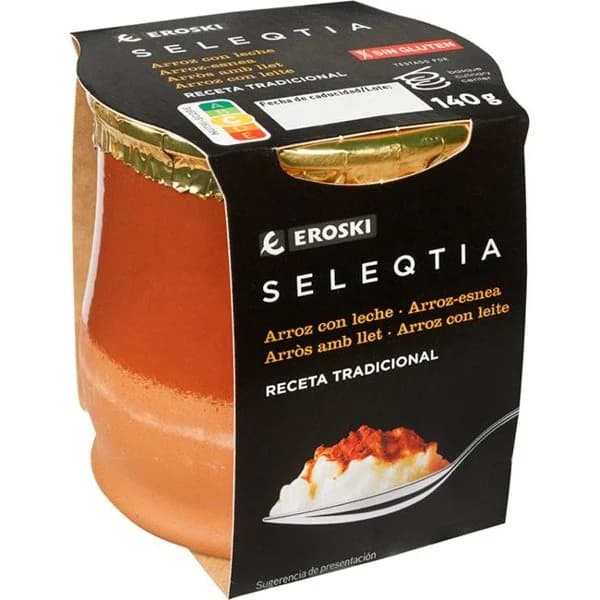 Arroz con leche Eroski SELEQTIA, tarro de barro 140 g - 0.14 kg - Imagen del producto en Findit