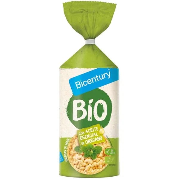 Tortitas bio de maíz y orégano BICENTURY, paquete 134 g - 1 ud - Imagen del producto en Findit
