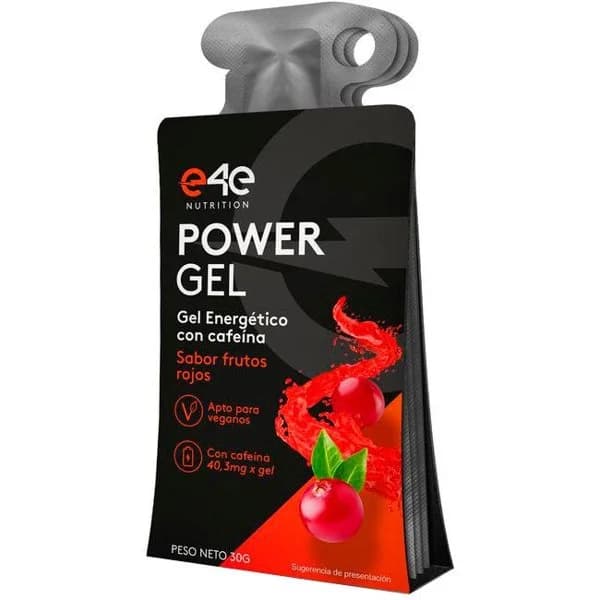 Gel energético sabor frutos rojos con cafeína E4E, 90 g - 1 ud - Imagen del producto en Findit