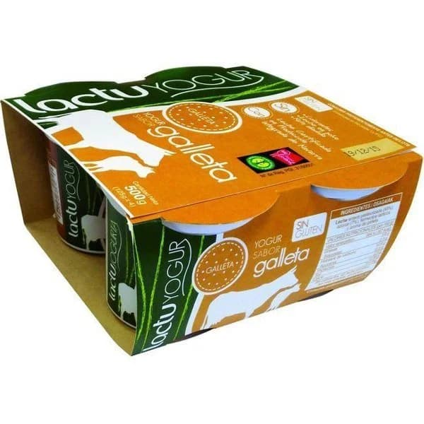 Yogur sabor galleta LACTUYOGUR, pack 4x125 g - 1 ud - Imagen del producto en Findit
