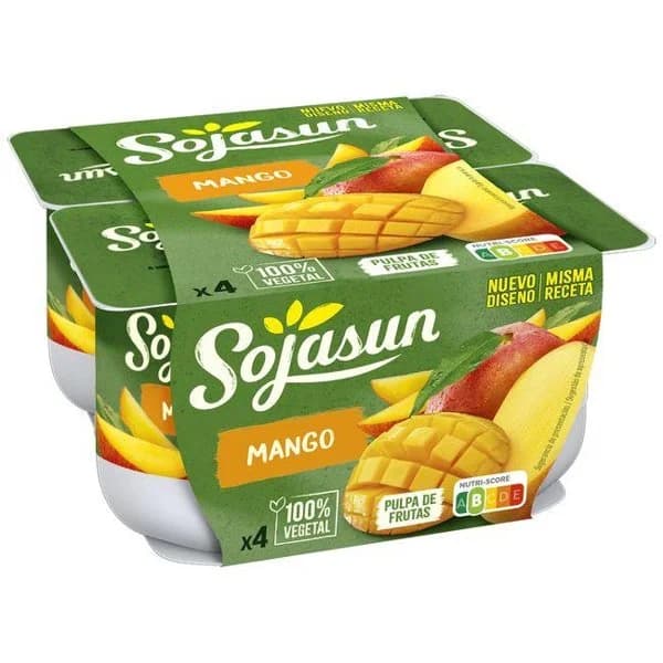 Postre de soja de mango SOJASUN, pack 4x100 g - 1 ud - Imagen del producto en Findit