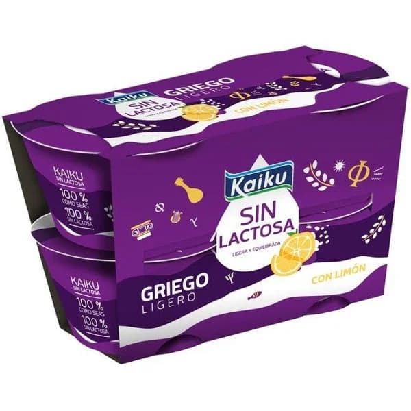 Griego sabor limón KAIKU SIN LACTOSA, pack 4x90 g - 1 ud - Imagen del producto en Findit