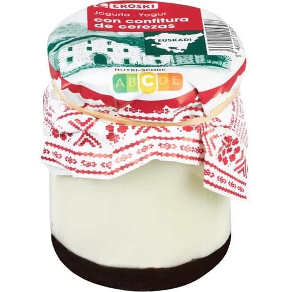 Yogur con confitura de cereza País Vasco EROSKI, tarrina 155 g - 1 ud - Imagen del producto en Findit