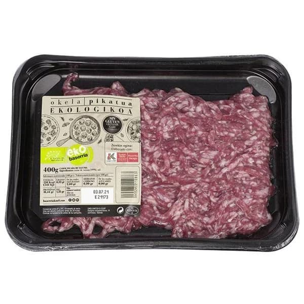Carne picada de ternera ecológica EUSKO LABEL, bandeja 400 g - 0.4 kg - Imagen del producto en Findit