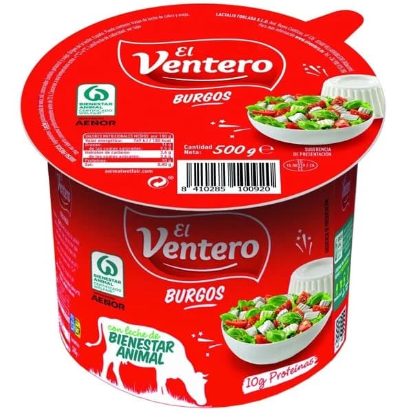 Queso fresco EL VENTERO, tarrina 500 g - 1 ud - Imagen del producto en Findit