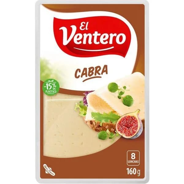 Queso tierno de cabra EL VENTERO, lonchas, bandeja 160 g - 1 ud - Imagen del producto en Findit