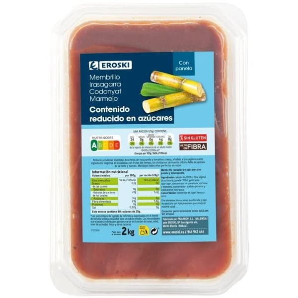 Membrillo artesano panela light EROSKI, al corte, compra mínima 250 g - 1 ud - Imagen del producto en Findit