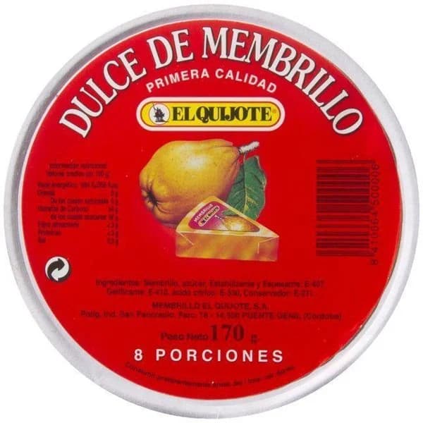 Dulce de membrillo EL QUIJOTE, 8 porciones, caja 170 g - 1 ud - Imagen del producto en Findit