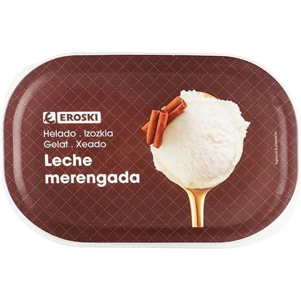 Helado de leche merengada EROSKI, tarrina 1 litro - 1 ud - Imagen del producto en Findit