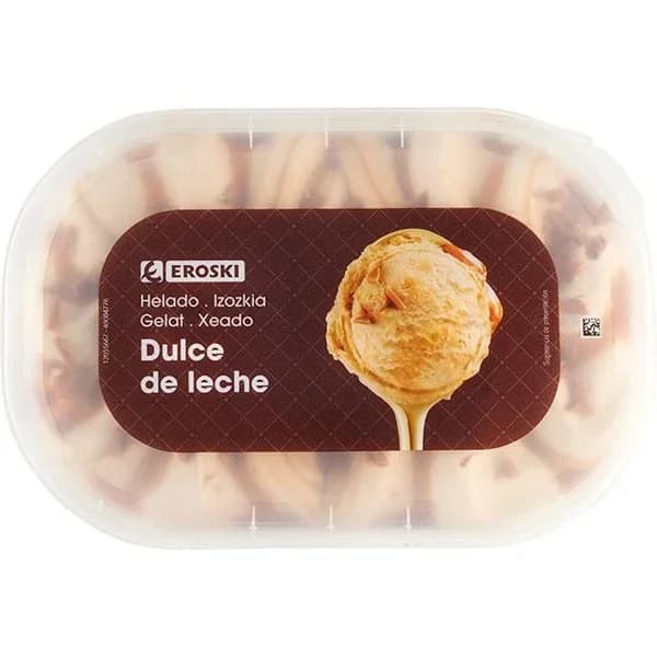Helado de dulce de leche EROSKI, tarrina 900 ml - 0.9 l - Imagen del producto en Findit