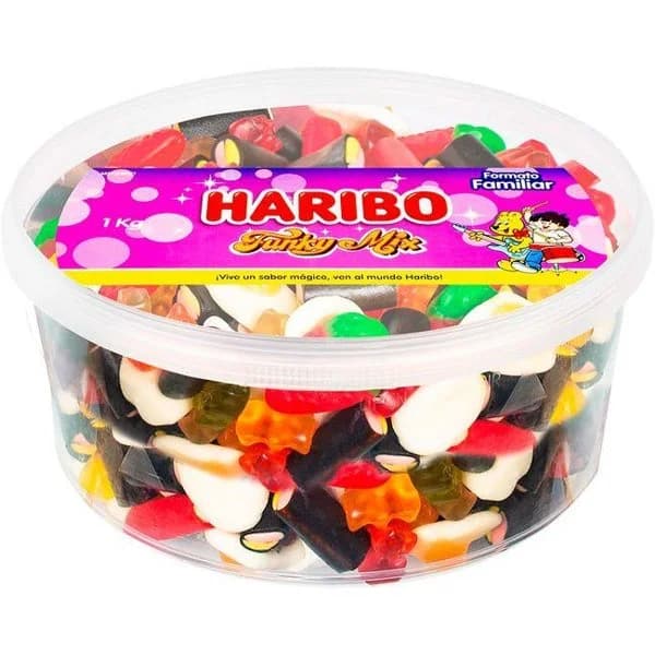 Gominolas Fumky Mix HARIBO, tarrina 1 kg - 1 ud - Imagen del producto en Findit