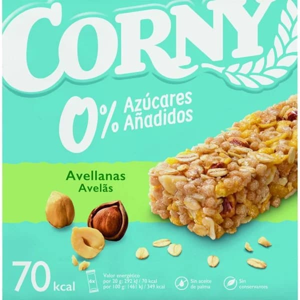 Barritas de chocolate y avellana 0% CORNY, caja 120 g - 1 ud - Imagen del producto en Findit