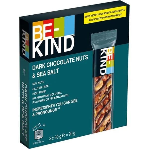 Barrita chocolate negro nut BEKIND, pack 3x30 g - 1 ud - Imagen del producto en Findit