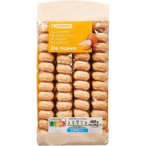 Bizcocho con huevo EROSKI, paquete 400 g - 1 ud - Imagen del producto en Findit