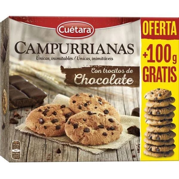 Galleta Campurriana de chocolate CUÉTARA, caja 350+100 g - 1 ud - Imagen del producto en Findit