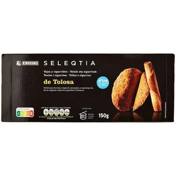 Tejas-Cigarrillos Eroski SELEQTIA, caja 150 g - 1 ud - Imagen del producto en Findit