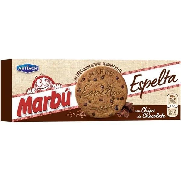 Galleta Marbú con espelta y chips ARTIACH, caja 225 g - 1 ud - Imagen del producto en Findit