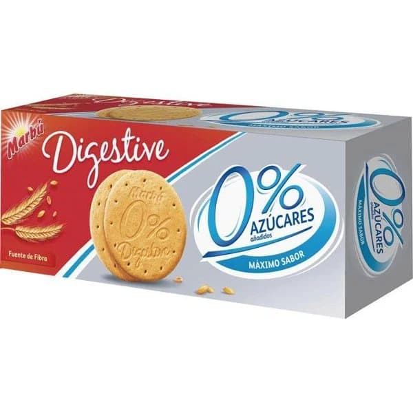 Galleta Digestive 0% azúcares añadidos MARBÚ, caja 400 g - 1 ud - Imagen del producto en Findit