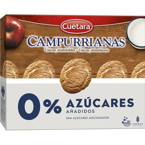 Galleta Campurrianas 0% azúcares CUÉTARA, caja 320 g - 1 ud - Imagen del producto en Findit