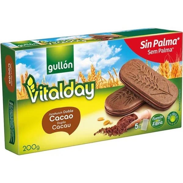Sandwich doble cacao GULLÓN Vitalday, caja 200 g - 1 ud - Imagen del producto en Findit