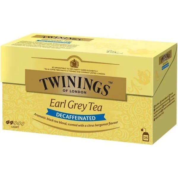 Té Earl Grey descafeinado TWINING, caja 25 sobres - 25 ud - Imagen del producto en Findit