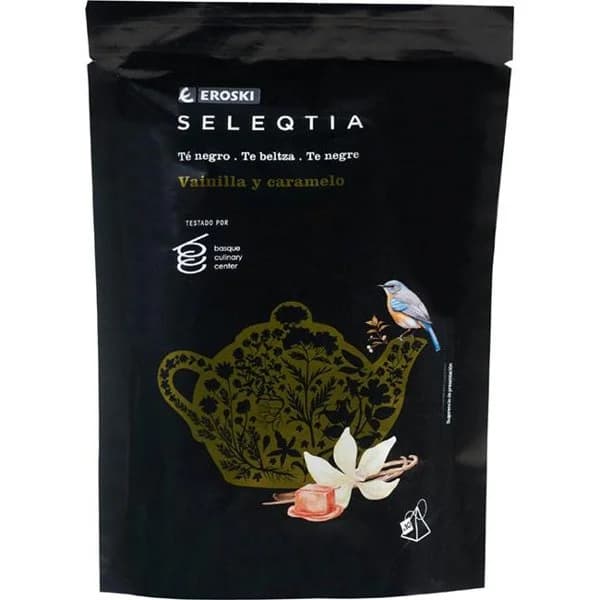 Té negro con vainilla y caramelo SELEQTIA, bolsa 10 uds - 10 ud - Imagen del producto en Findit