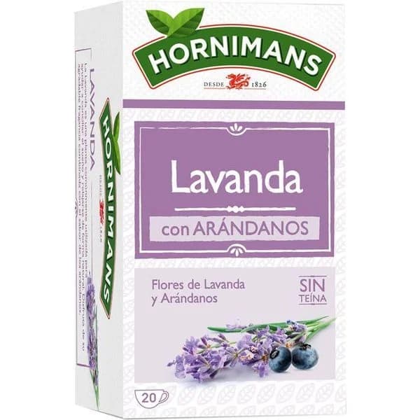 Infusión de lavanda con arándanos HORNIMANS, caja 20 sobres - 1 ud - Imagen del producto en Findit