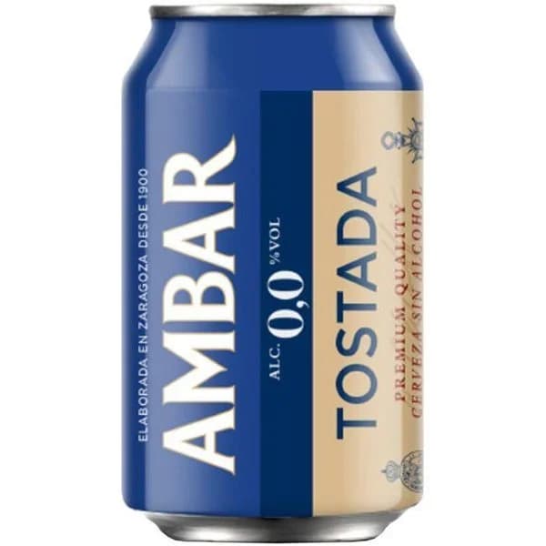 Cerveza triple cero tostada AMBAR, lata 33 cl - 1 ud - Imagen del producto en Findit