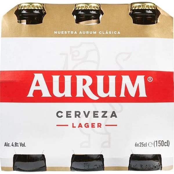 Cerveza AURUM, pack botellín 6x25 cl - 1.5 l - Imagen del producto en Findit