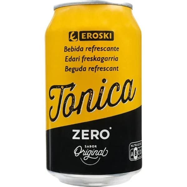 Tónica EROSKI ZERO, lata 33 cl - 1 ud - Imagen del producto en Findit