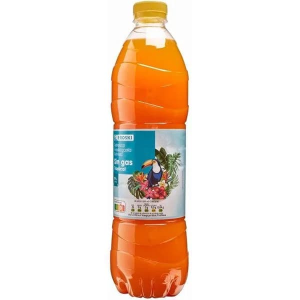 Refresco tropical sin gas EROSKI, botella 1,5 litros - 1 ud - Imagen del producto en Findit