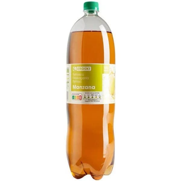 Refresco con gas sabor manzana EROSKI, botella 2 litros - 1 ud - Imagen del producto en Findit