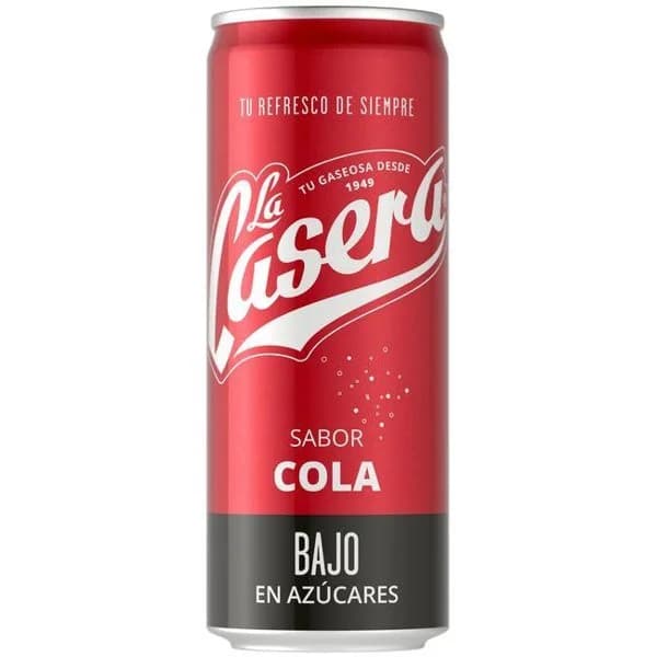 Refresco de cola bajo en azúcares LA CASERA, lata 33 cl - 1 ud - Imagen del producto en Findit