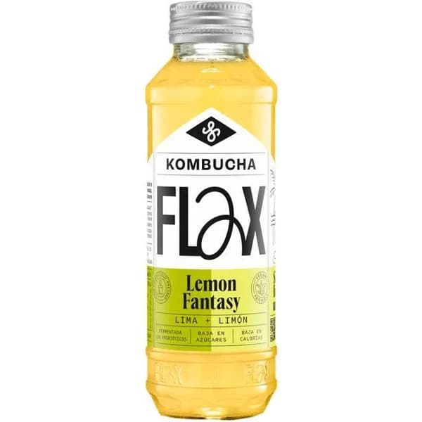 Kombucha lemon fantasy FLAX&KALE, botella 330 ml - 1 ud - Imagen del producto en Findit