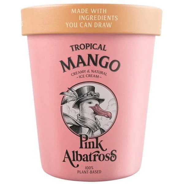 Helado vegano de mango tropical PINK ALBATROSS, 480 ml - 1 ud - Imagen del producto en Findit