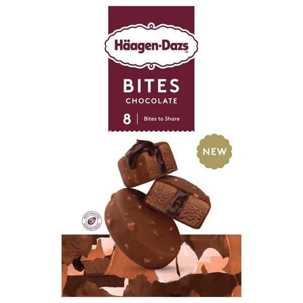 Helado Bites Chocolate HAAGEN DAZS, 8 uds, caja 120 g - 1 ud - Imagen del producto en Findit