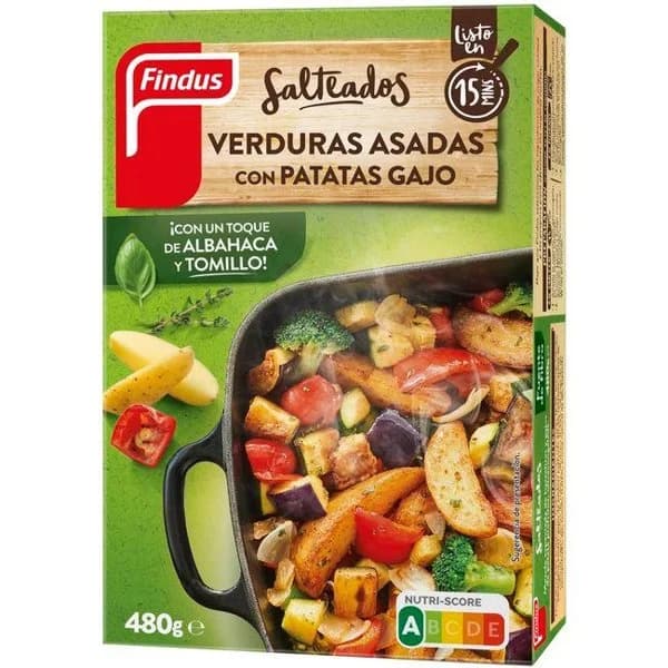 Verduras asadas patatas gajo FINDUS, caja 480 g - 1 ud - Imagen del producto en Findit