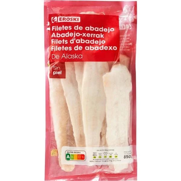 Filetes de abadejo de alaska EROSKI, bolsa 850 g - 1 ud - Imagen del producto en Findit