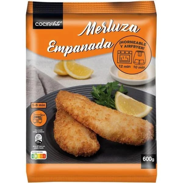 Merluza empanada horneable COCINARTE, bolsa 600 g - 1 ud - Imagen del producto en Findit