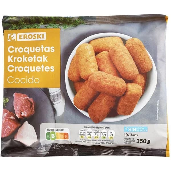 Croqueta de cocido EROSKI, bolsa 350 g - 1 ud - Imagen del producto en Findit